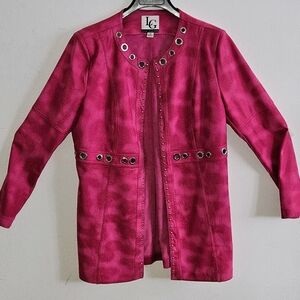 LG Women's Fuchsia Blazer with Metal Accents